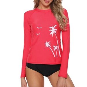 CharmLeaks UPF 50+ Rash Guard long Sleeve Swim Top size M